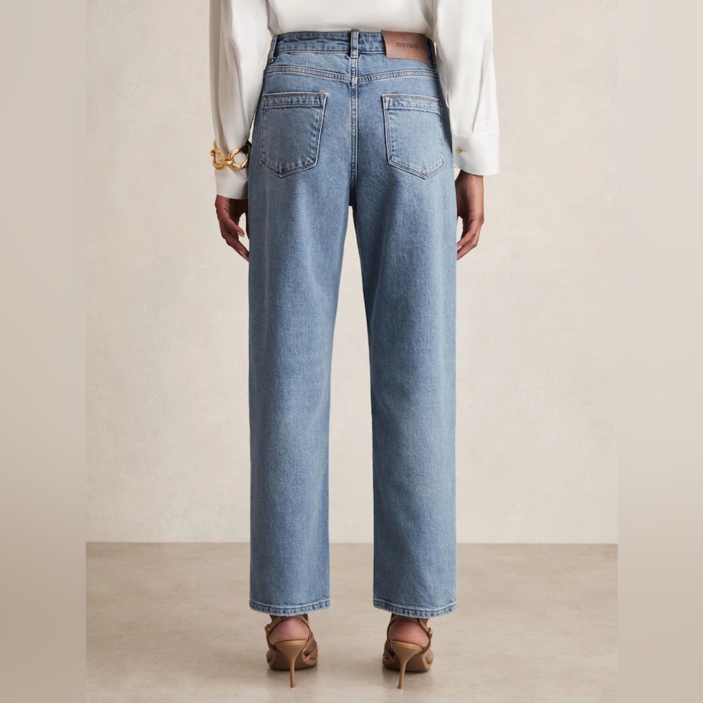 Reiss selin light blue straight leg jeans size 27